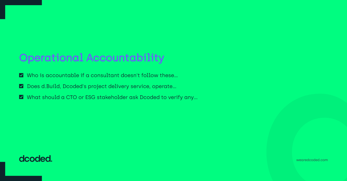 Operational Accountability — dcoded. Manchester tech recruitment
