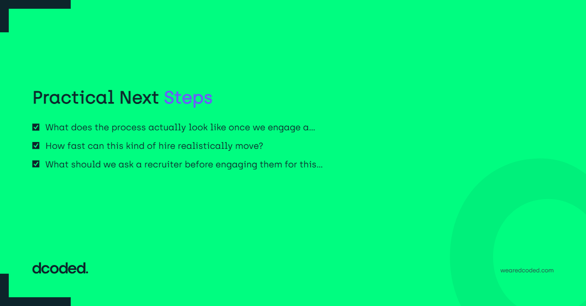 Practical Next Steps — dcoded. Manchester tech recruitment