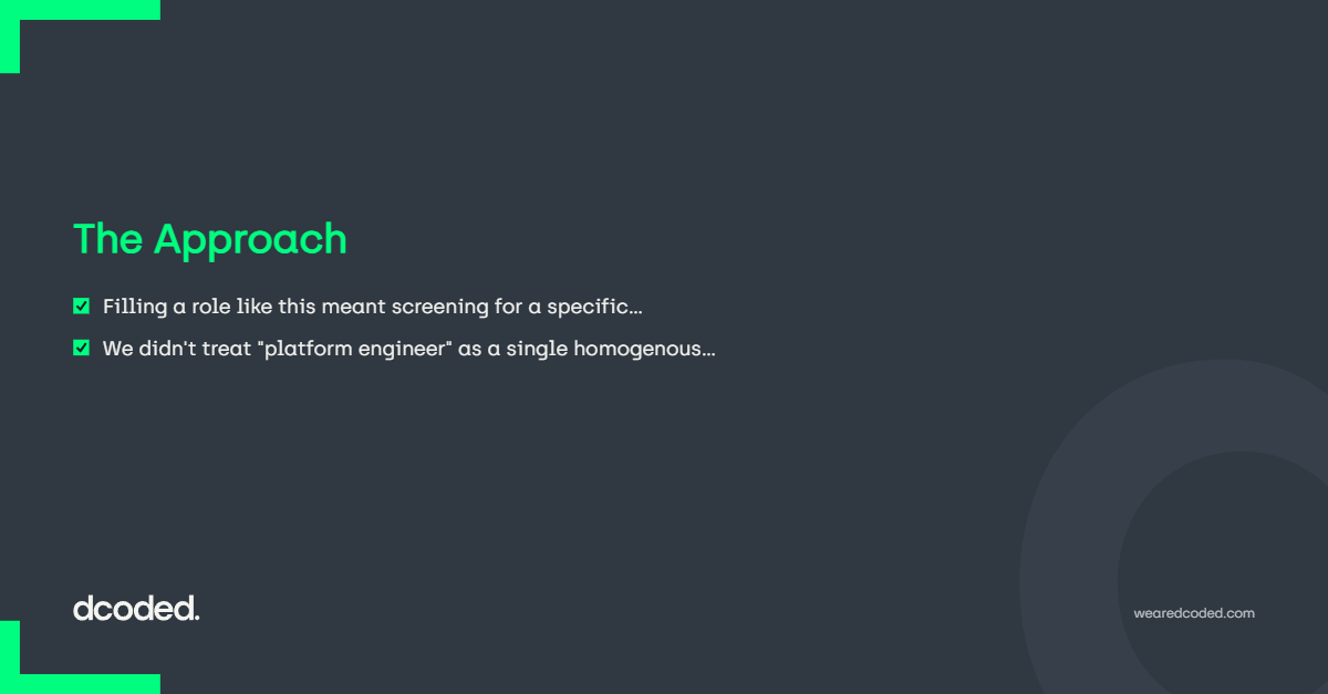 The Approach — dcoded. Manchester tech recruitment